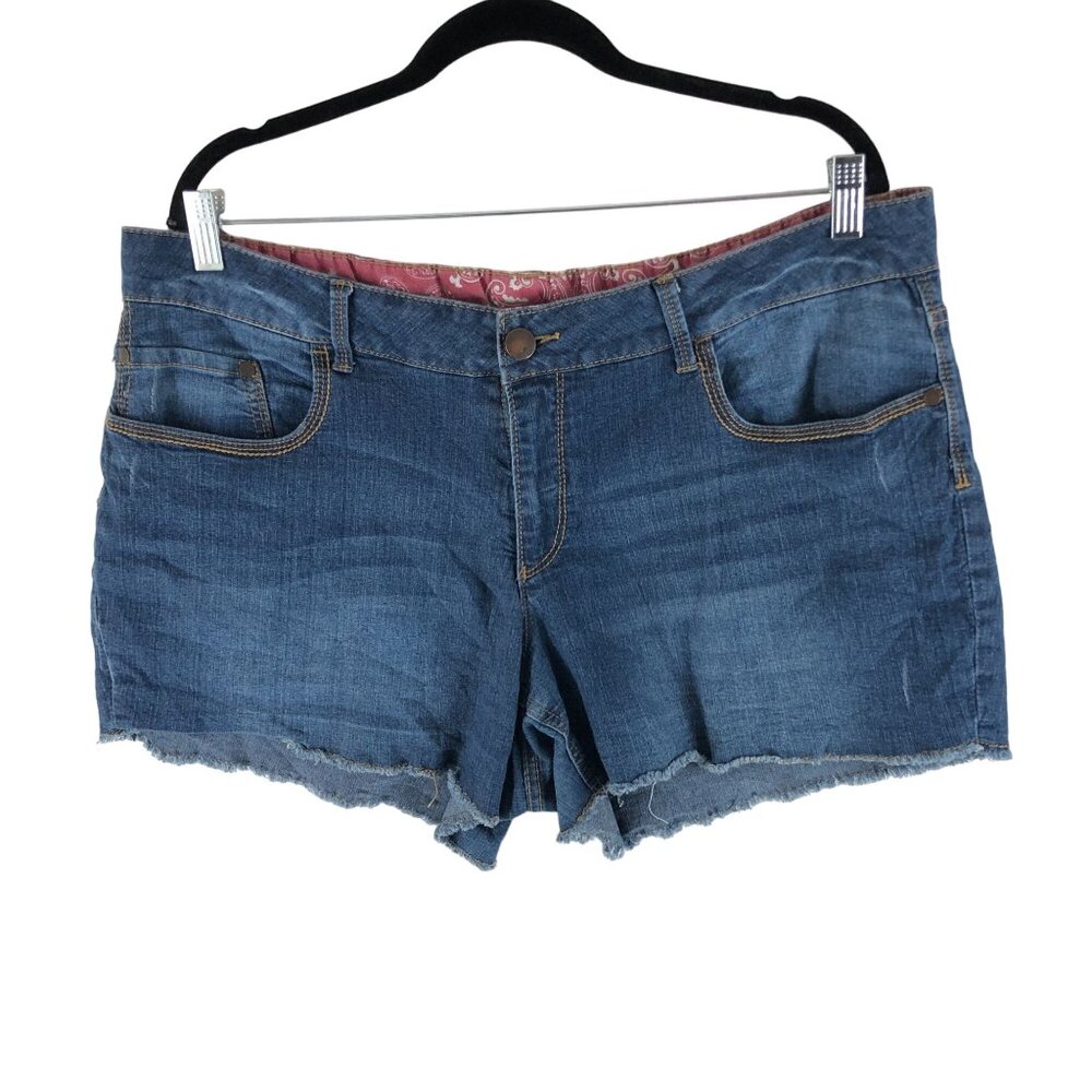 Faded Glory Womens Denim Cut-Off Jean Shorts Size 18